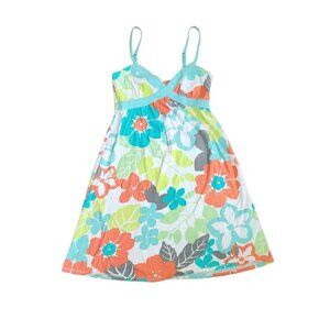Aeropostale Dress Womens S Small Blue Floral Babydoll Cotton Tropical Adjustable